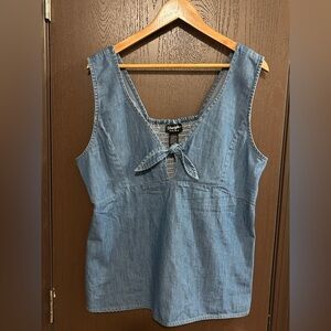 Wrangler Retro Blue Denim Tie-Front Sleeveless Top XL